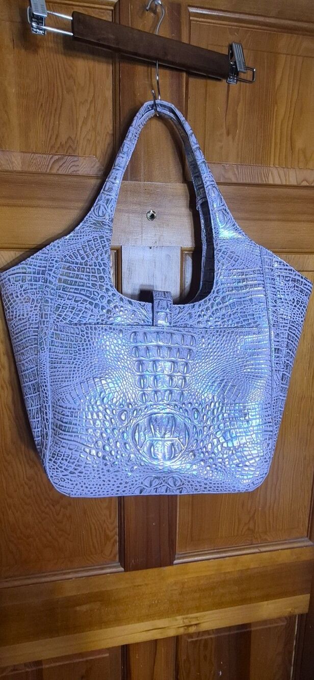 Brahmin Carla Handbag & Matching Wallet Violet Wonderland Iridescent Melbourne - Picture 12 of 16